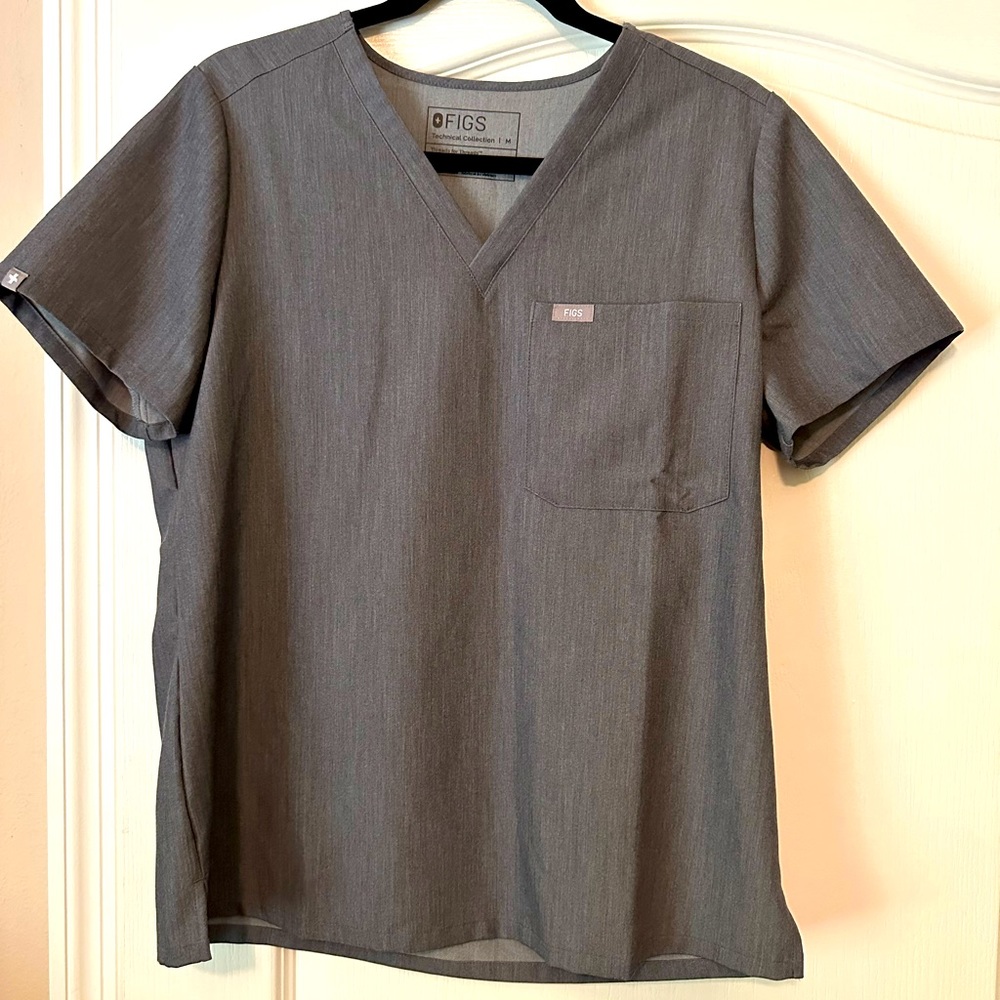 Figs Catarina Scrub Top Medium Heather Gray